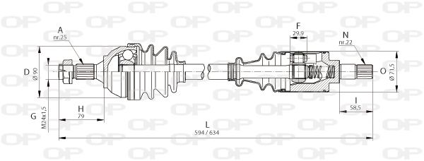 OPEN PARTS Vetoakseli DRS6040.00